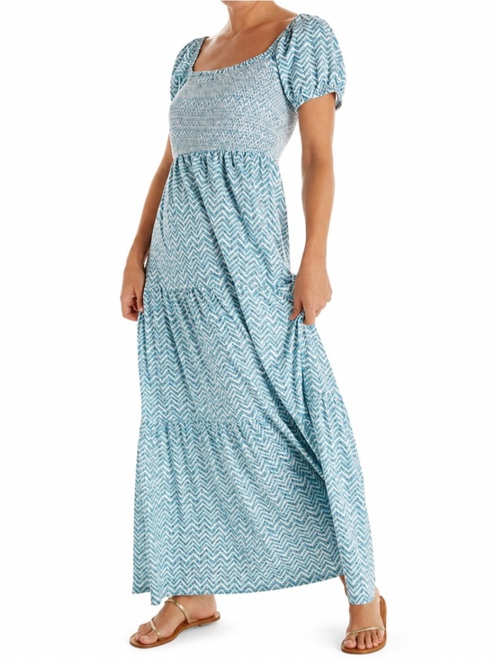 Anthropologie Dresses & Skirts - Anthropologie Daily Practice Blue Smocked Maxi Dress Size XS